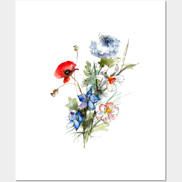 Field bouquet Wall Art by Maria Mi Art